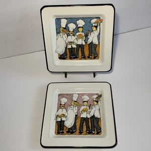 Brunelli Chefs Bakers Salad Dessert Plates Made In Italy 7.75” Set of 2